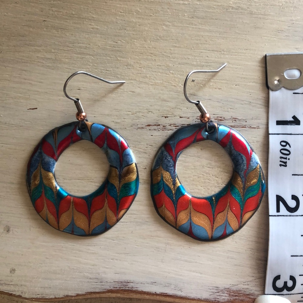 Chevron hoops 🧡💙❤️ - Picture 2 of 4